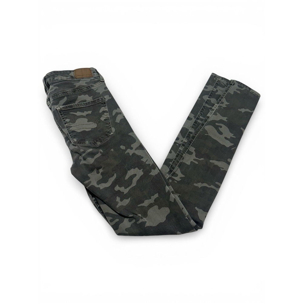 American Eagle Womens 4 X-Long Camo Mid Rise Jegging Skinny Stretch‎